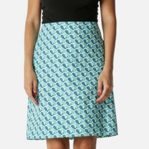 NWT Talbots Blue Whale Pencil Cotton Stretch Knee Skirt Sz 12 Cruise Nautical